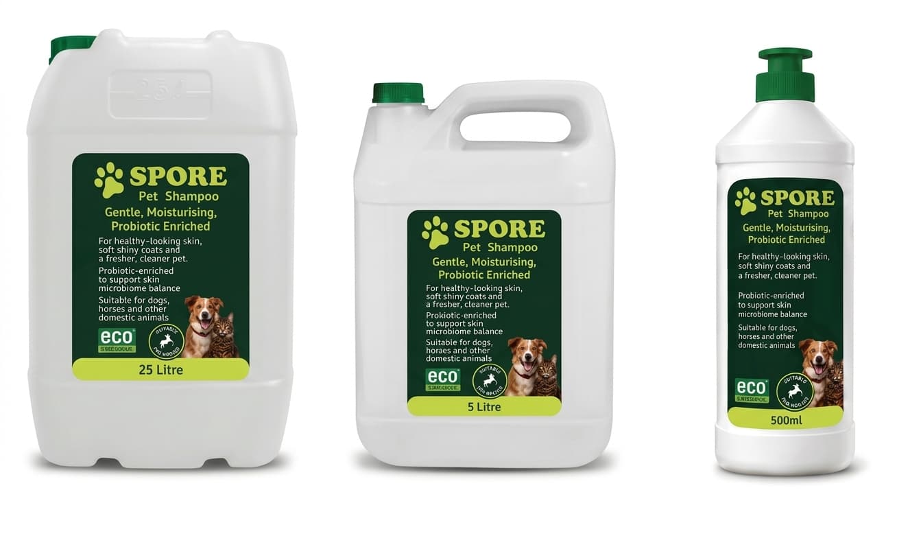 SPORE Pet Shampoo in 25L, 5L and 500ml